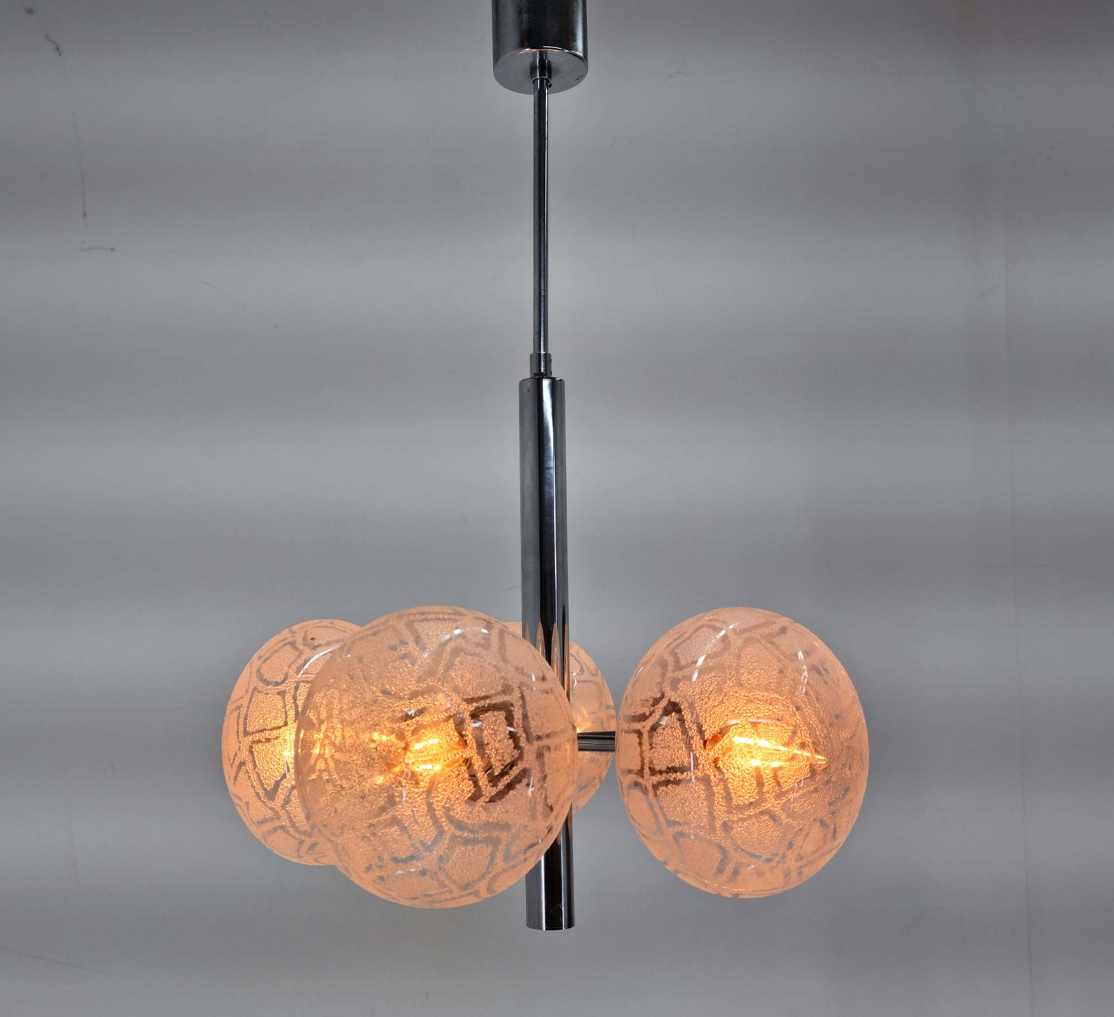 Midcentury Rare Chandelier Sputnik Hustadt Leuchten, Germany, 1970s photo vinterior