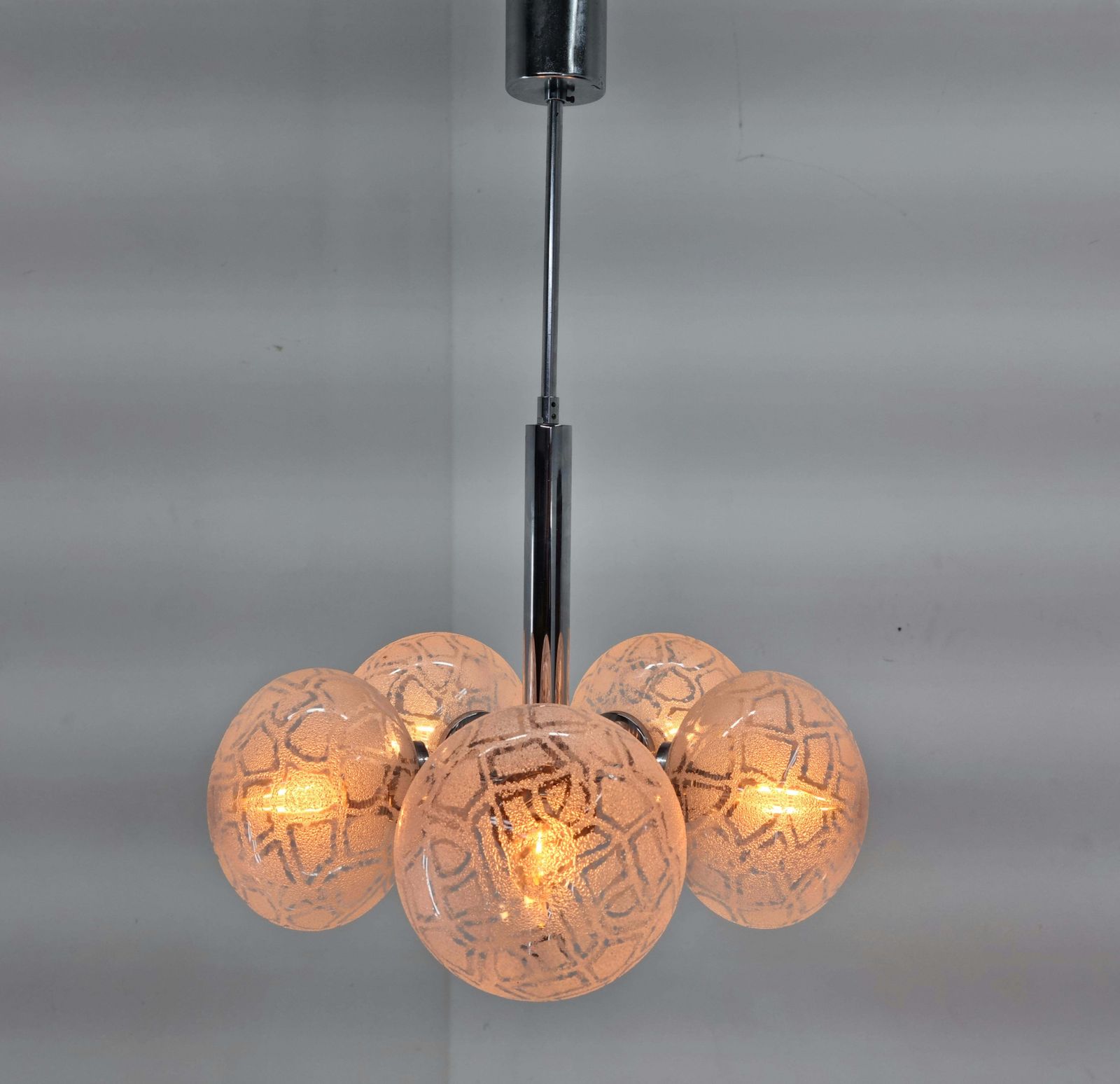Midcentury Rare Chandelier Sputnik Hustadt Leuchten, Germany, 1970s photo buy