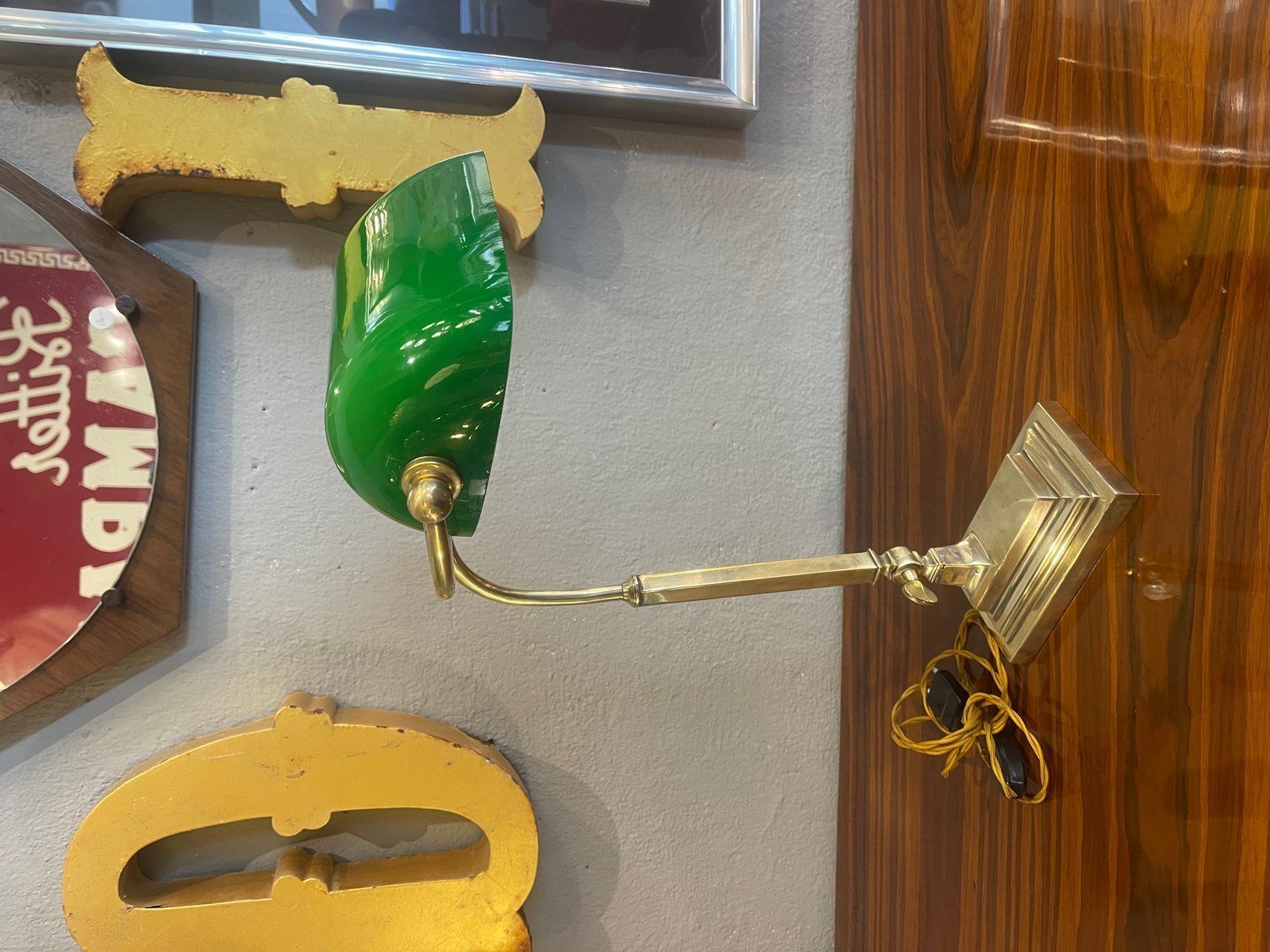 Ministerial Churchill Lamp In Bronze And Opaline Glass photo buy