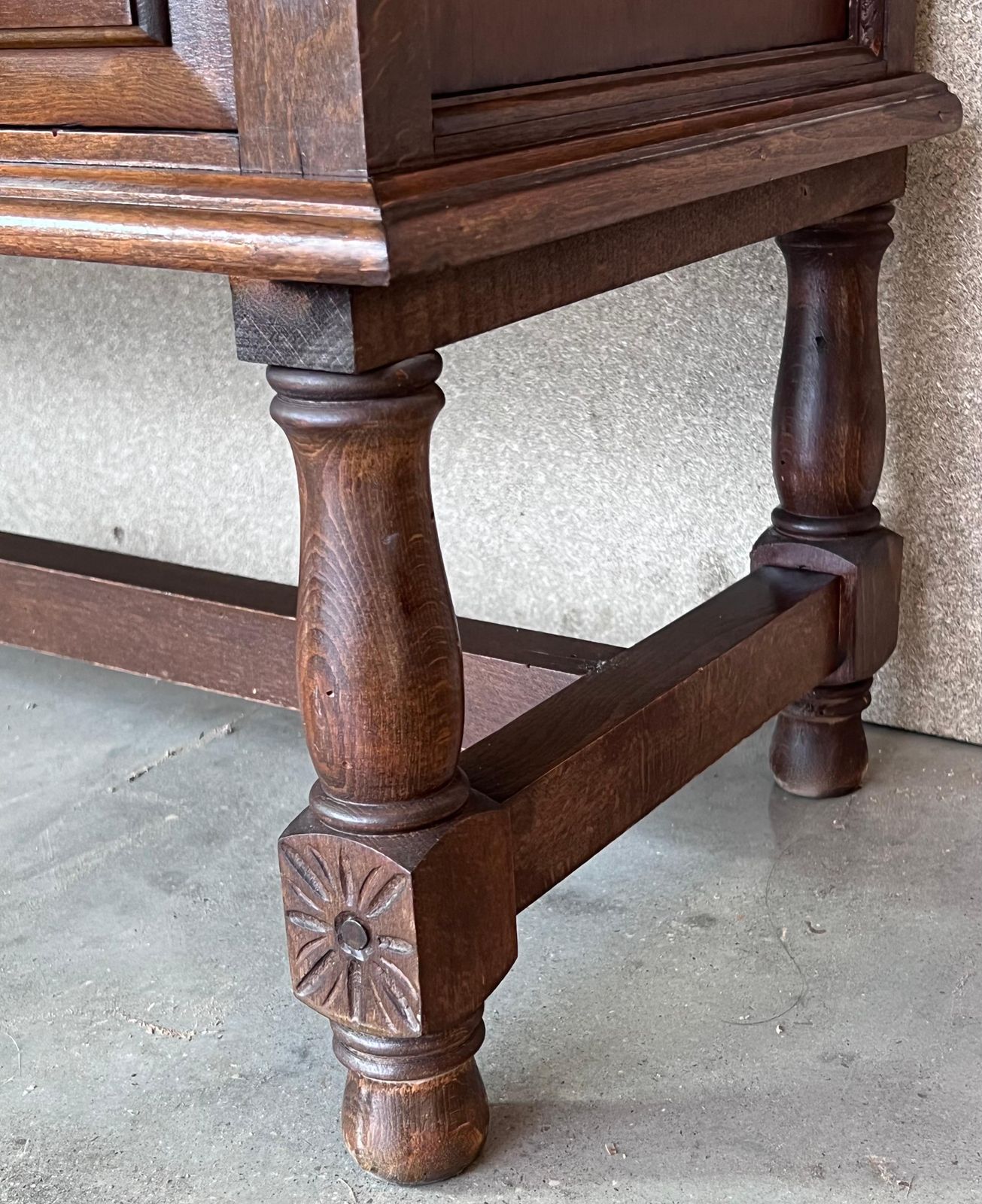 photo for sale Console canapé d'époque catalane espagnole en pin, trois tiroirs, XXe siècle