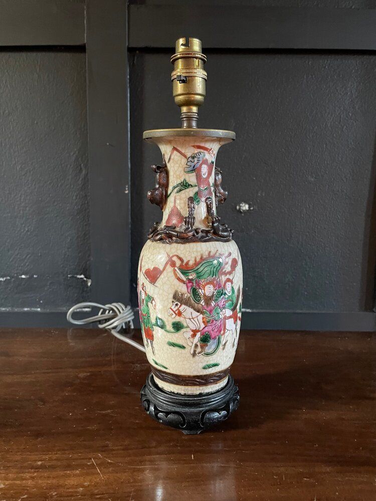 Chinese Crackle Glaze Lamp, Early 20th Century
