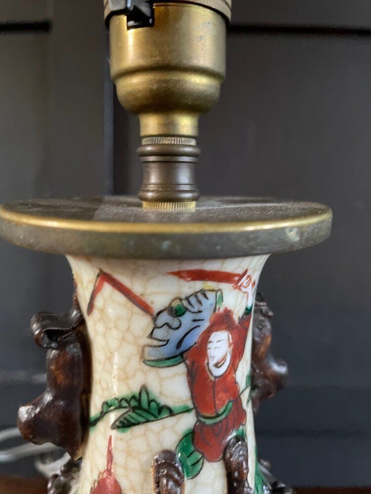 Chinese Crackle Glaze Lamp, Early 20th Century photo furniture