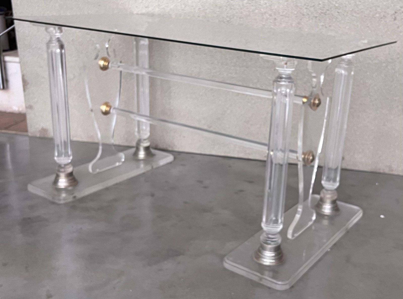 Console ou table à manger en Lucite, dans le style de Karl Springer photo Mobilier