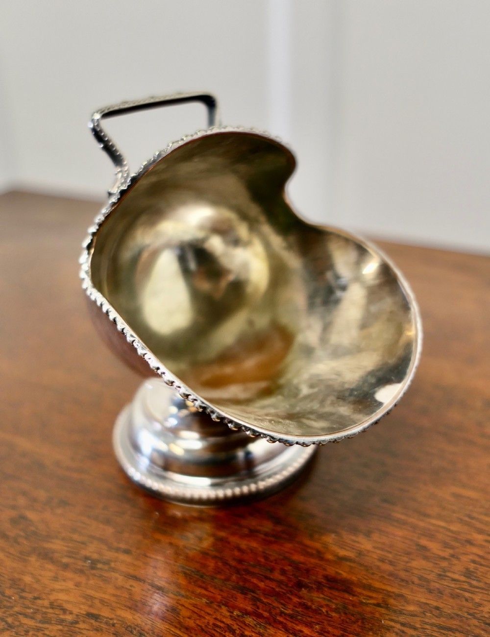 Silver Plated Novelty Sugar Scuttle With Original Scoop photo for sale