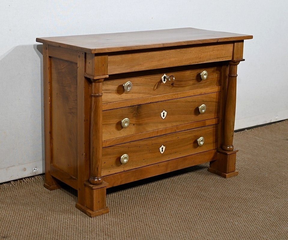 Master's Chest Of Drawers In Solid Walnut, Empire Period, Early 19th Century photo for sale