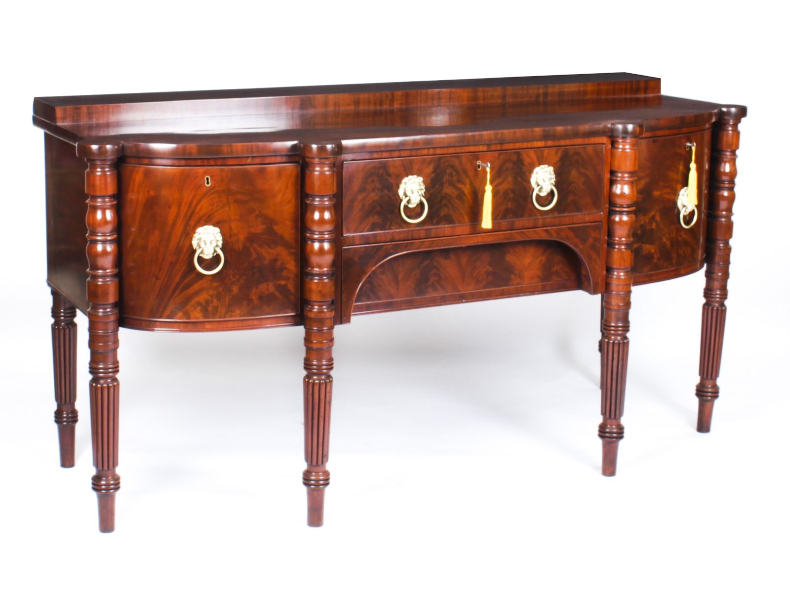Antique George III Scottish Mahogany Bowfront Sideboard Ca 1790  18th C