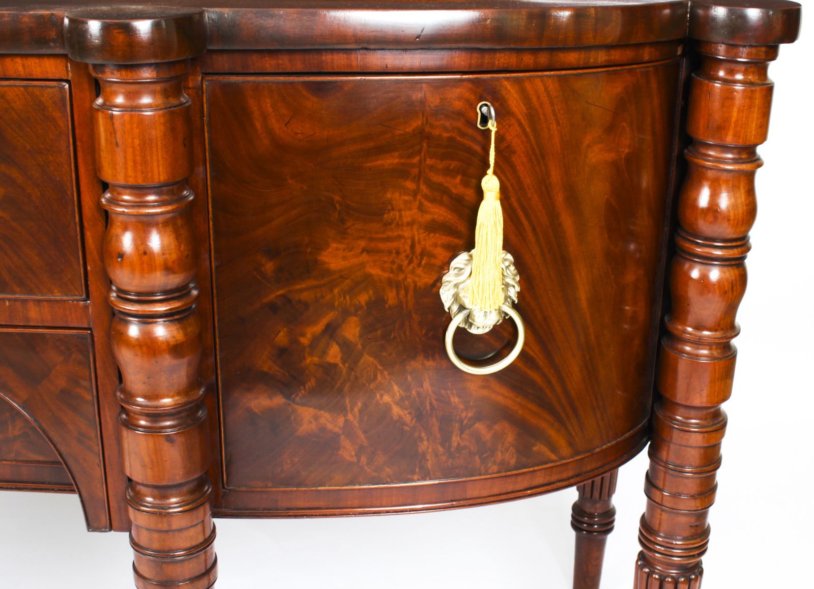 photo for sale Antique George III Scottish Mahogany Bowfront Sideboard Ca 1790  18th C