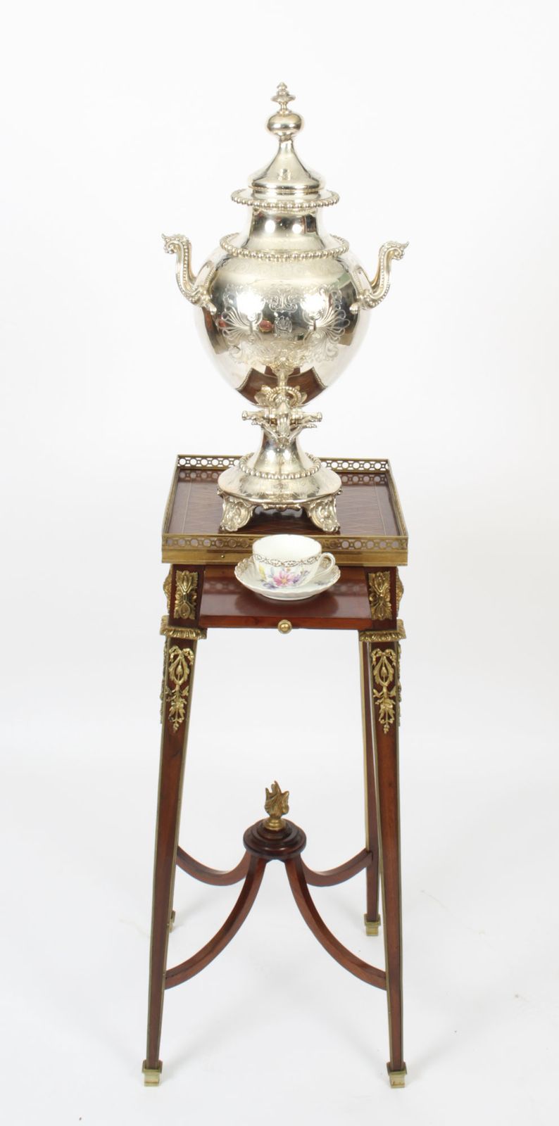 Antique French Parquetry Ormolu Mounted Stand Att François Linke 19th Century photo Furniture