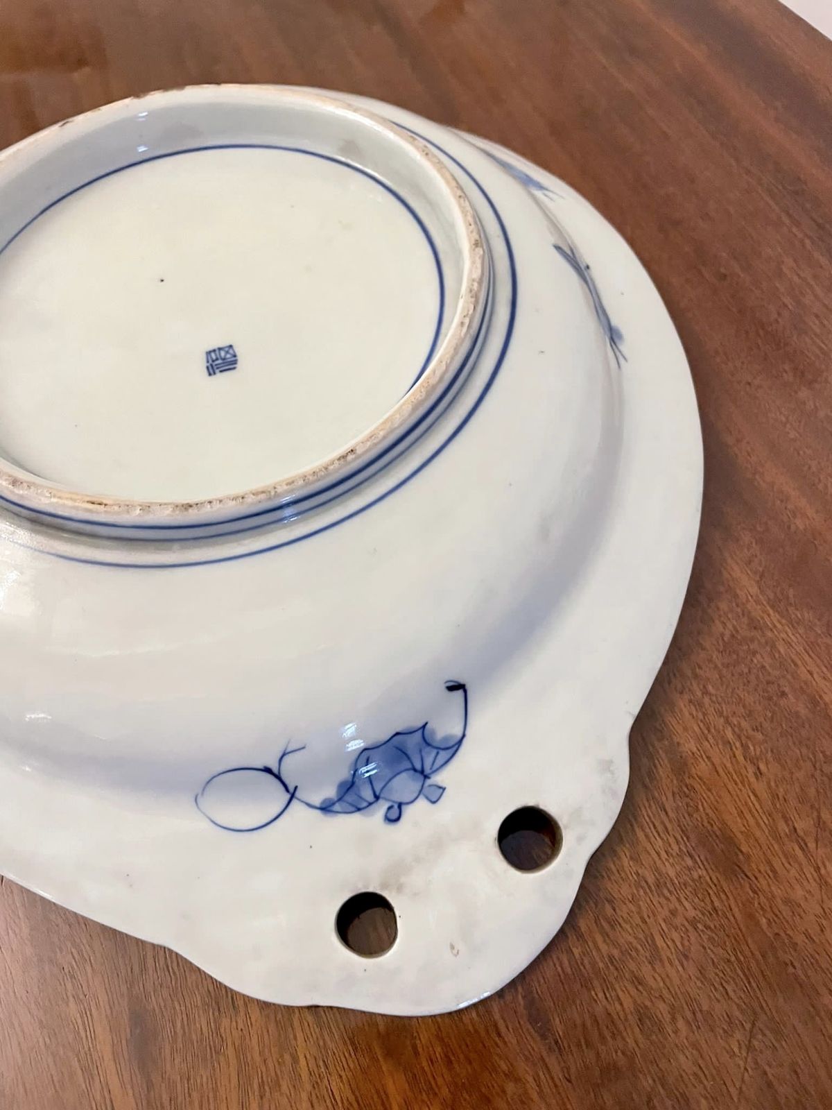 Unusual Antique Quality Japanese Blue And White Imari Dish photo vintage