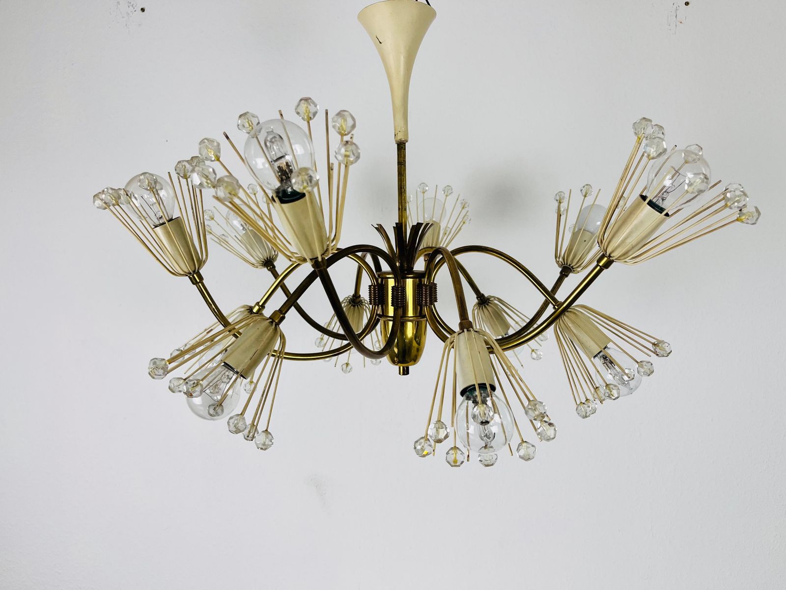 Glass And Brass Chandelier By Emil Stejnar For Rupert Nikoll, 1960s photo furniture
