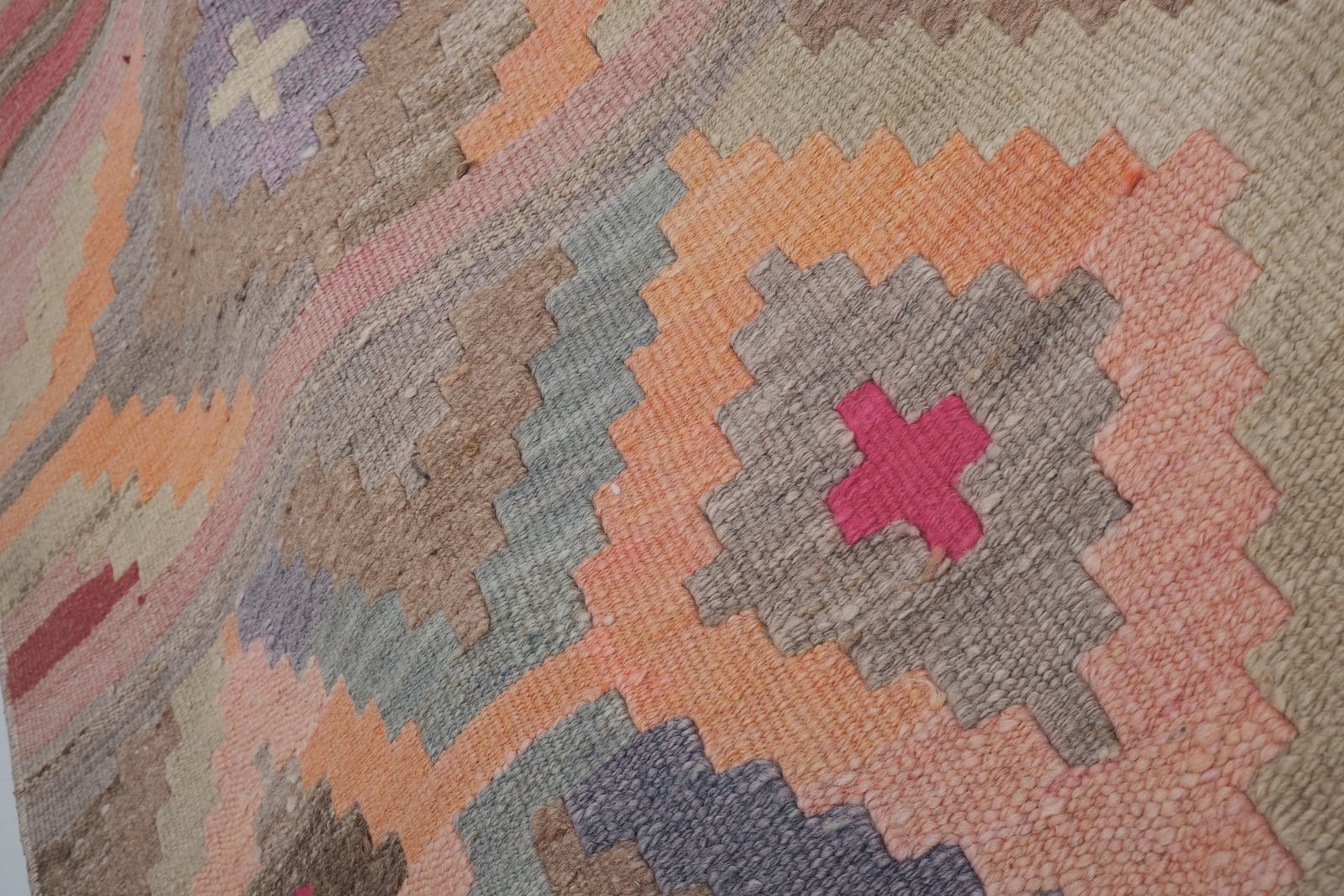Turkse handgemaakte loper kilim, extra lang voor hal photo vintage