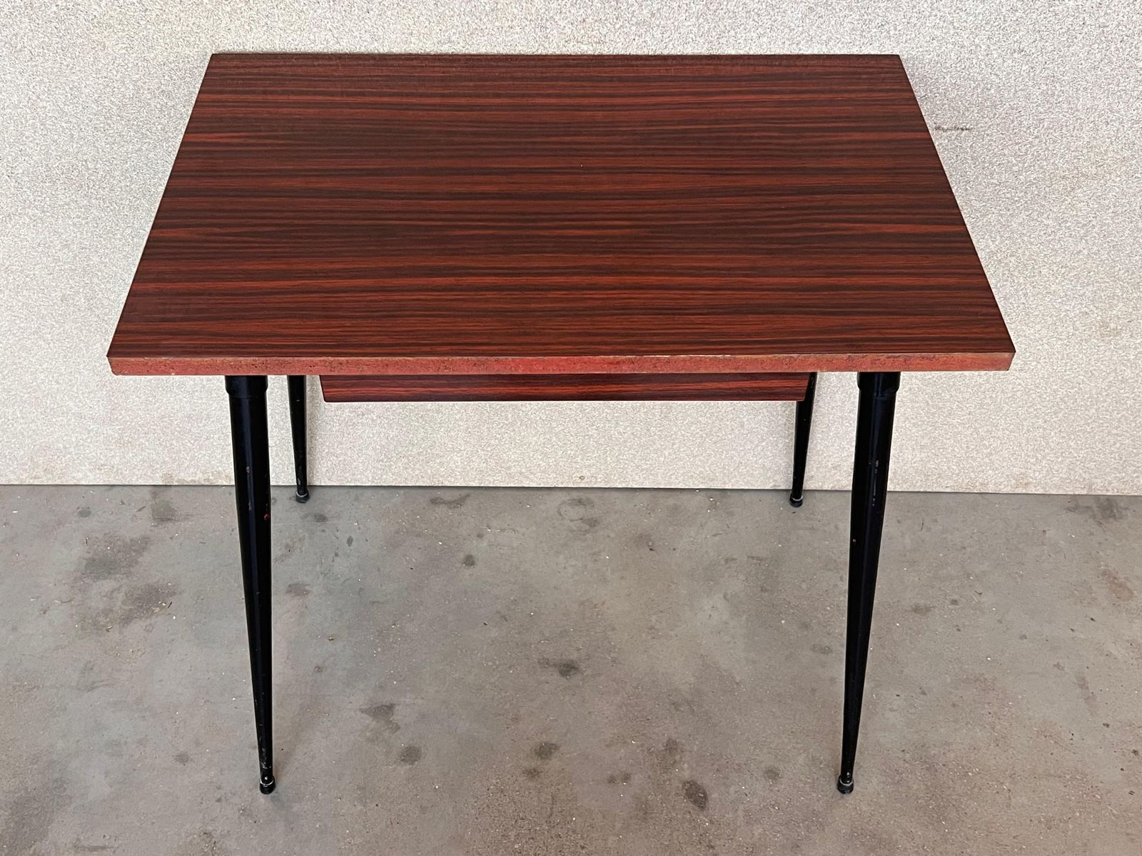 Bureau d'écolier mid-century modern, tiroir et pieds en fer photo 1264.0