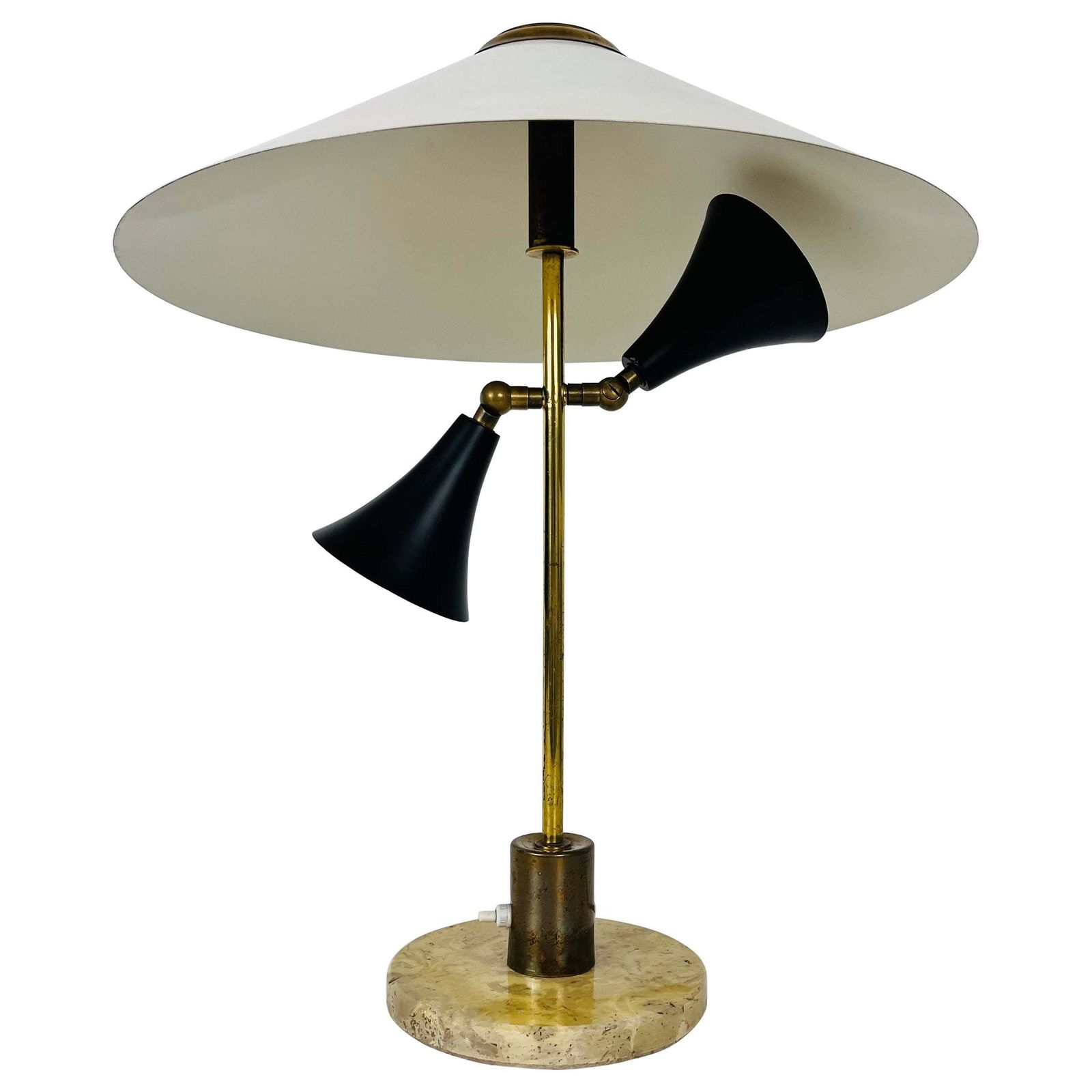 2791.0 Italian Marble Base And Brass Table Lamp, 1960s, Italy photo
