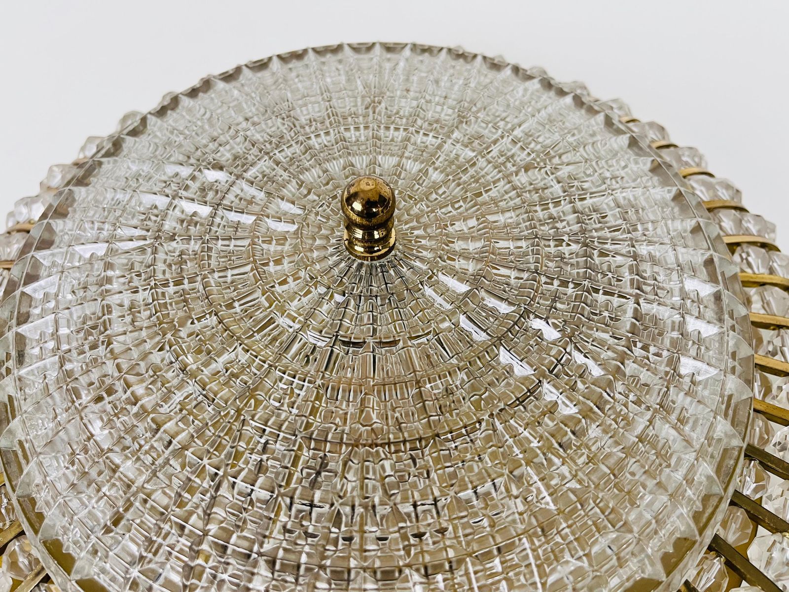 Glass And Brass Flush Mount By Emil Stejnar For Rupert Nikoll, 1960s photo buy