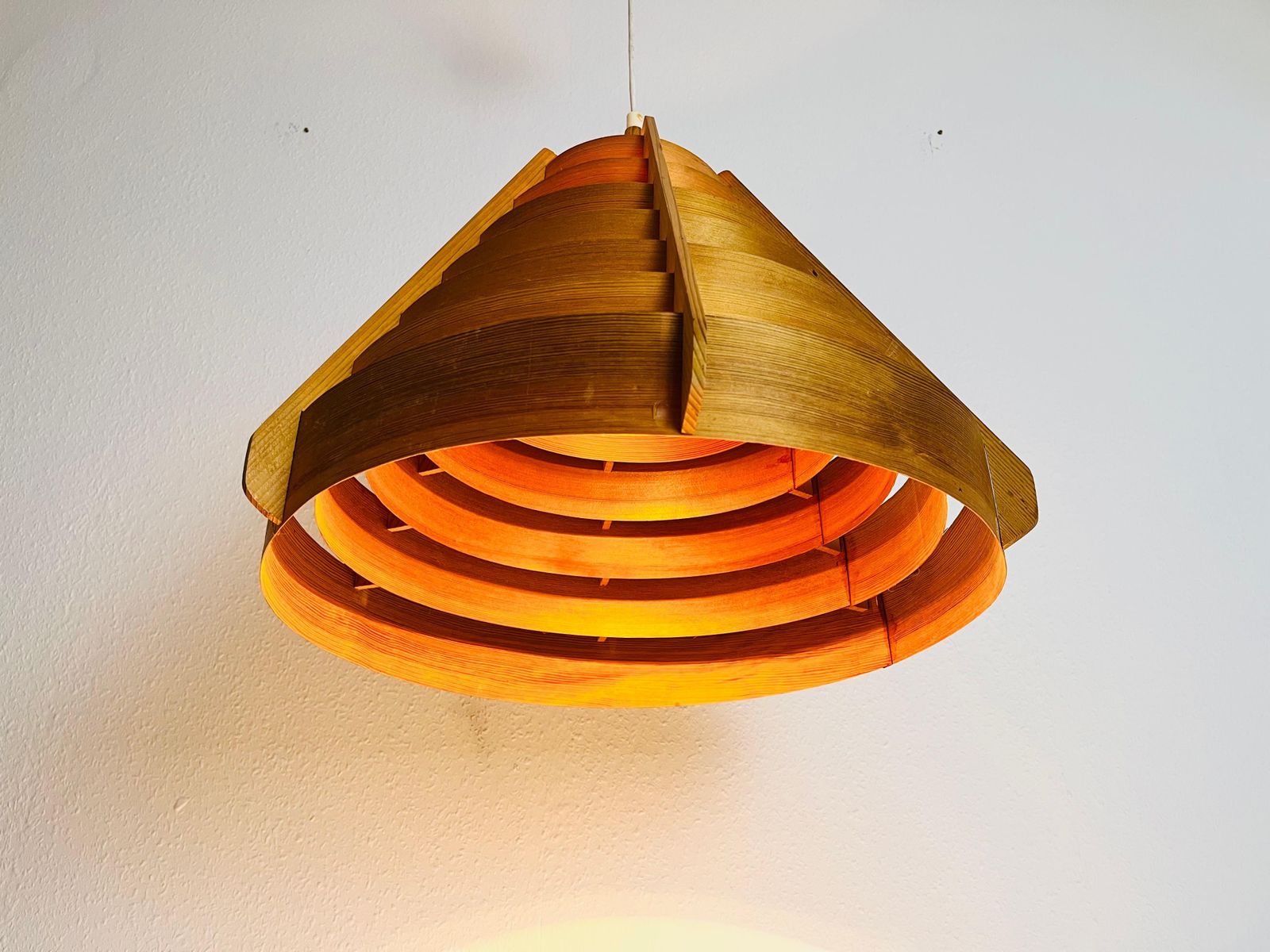 Mid Century Wooden Pendant Lamp By Hans Agne Jakobsson, Sweden, 1960s photo buy