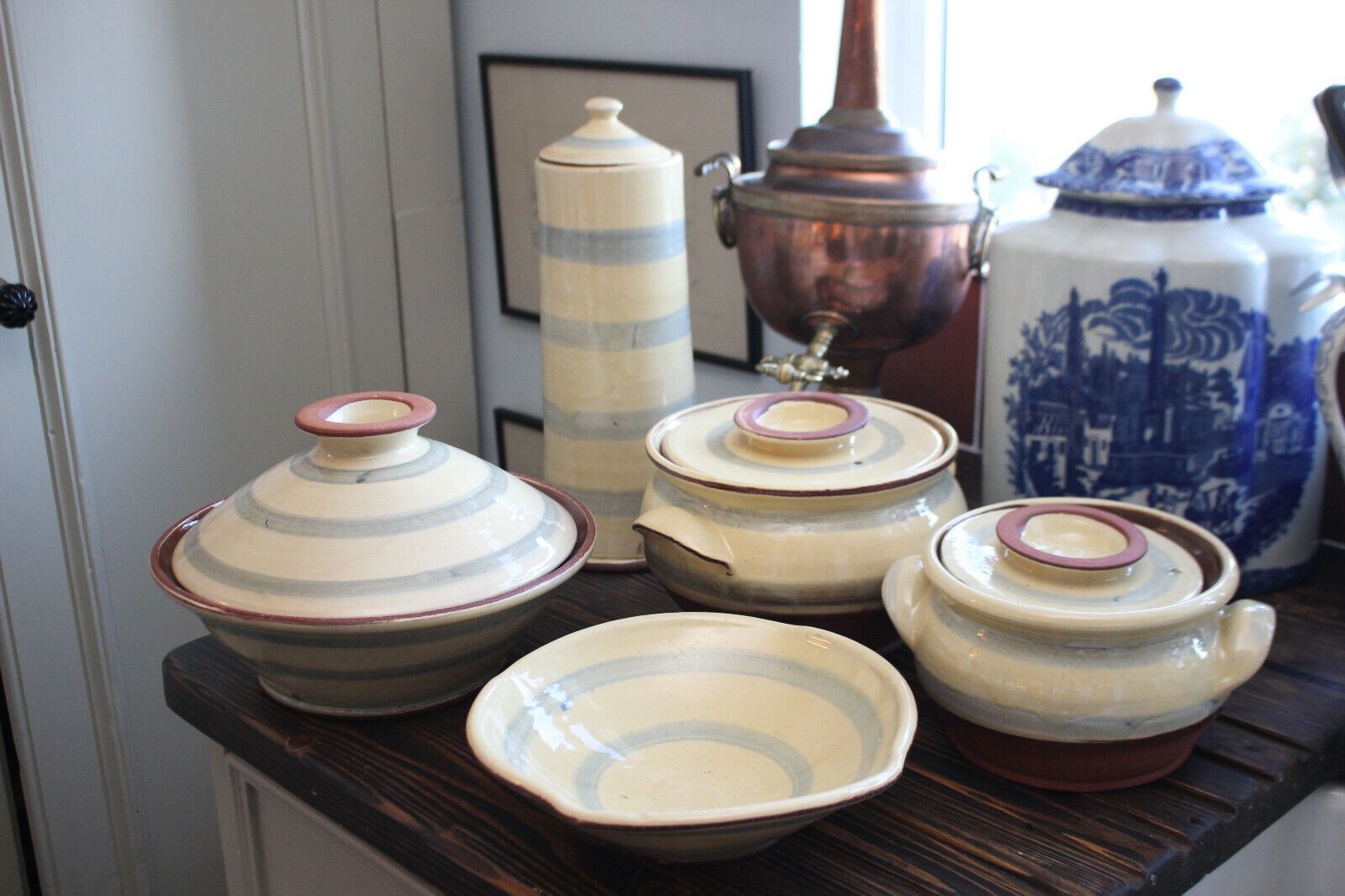 A Quality Set Of Hand Thrown Earthenware Cooking Pots And Vessels, Tagine Etc