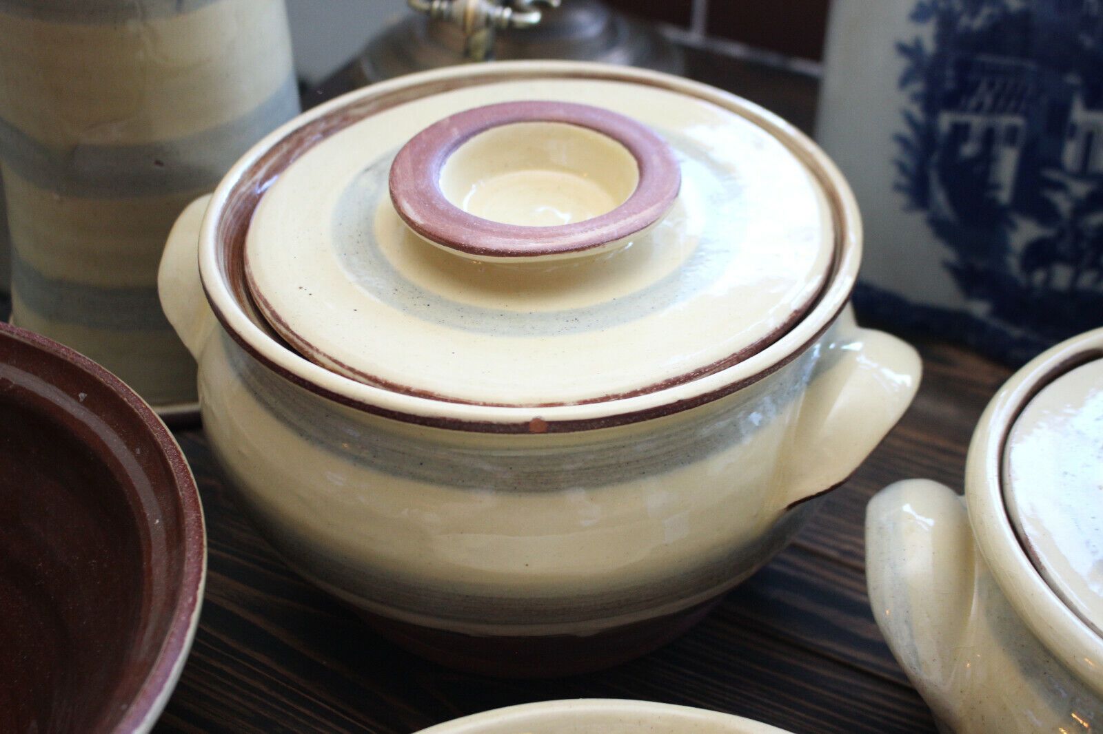 A Quality Set Of Hand Thrown Earthenware Cooking Pots And Vessels, Tagine Etc photo 95.0