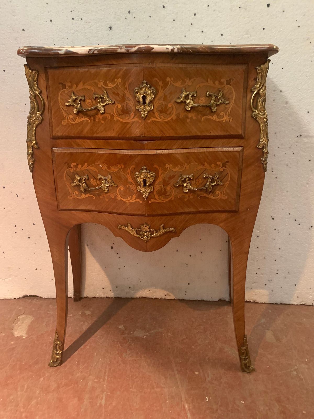 Curved Chest Of Drawers In Louis XV / XX Century Style Wood Veneer photo 741.62