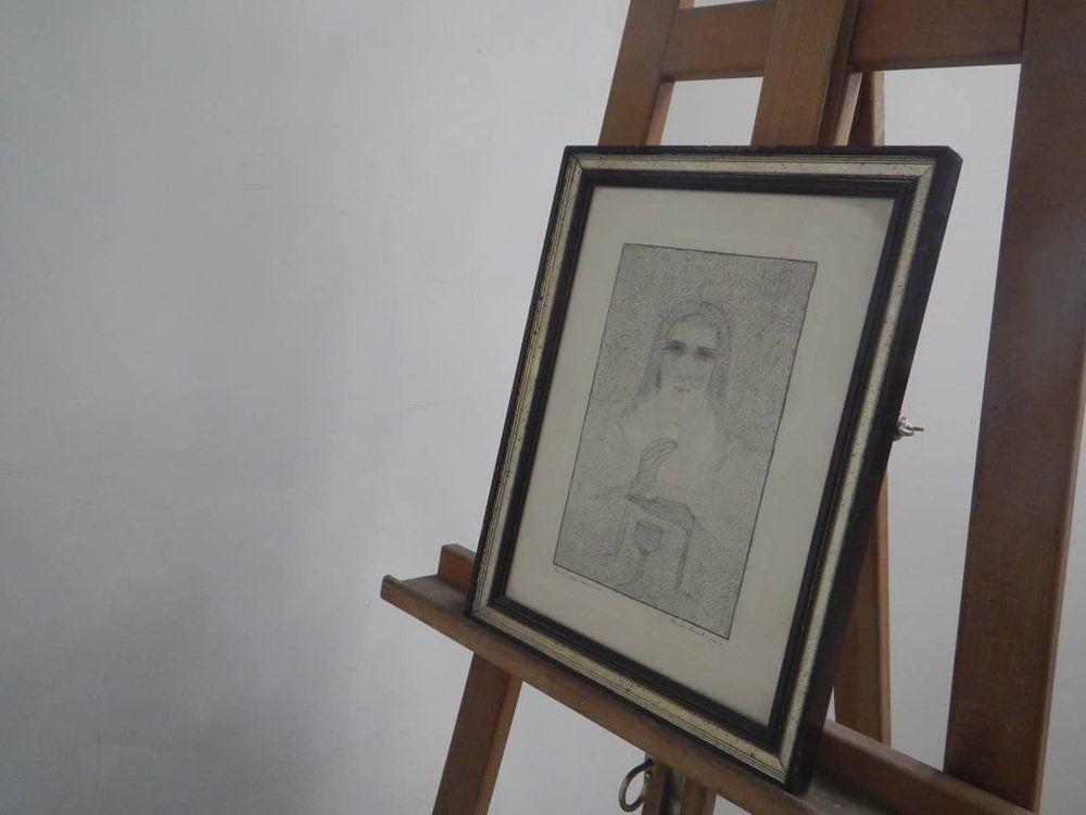 Mina Anselmi  Hoc Est Corpus Meum  1939  Charcoal Drawing  Framed photo for sale