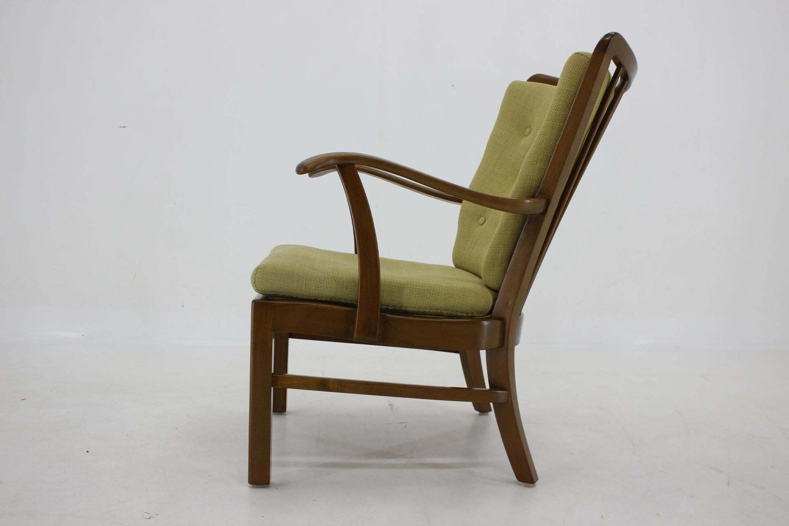 photo for sale 1940s Fritz Hansen Beech Armchair By Soren Hansen Model 1628 , Denmark