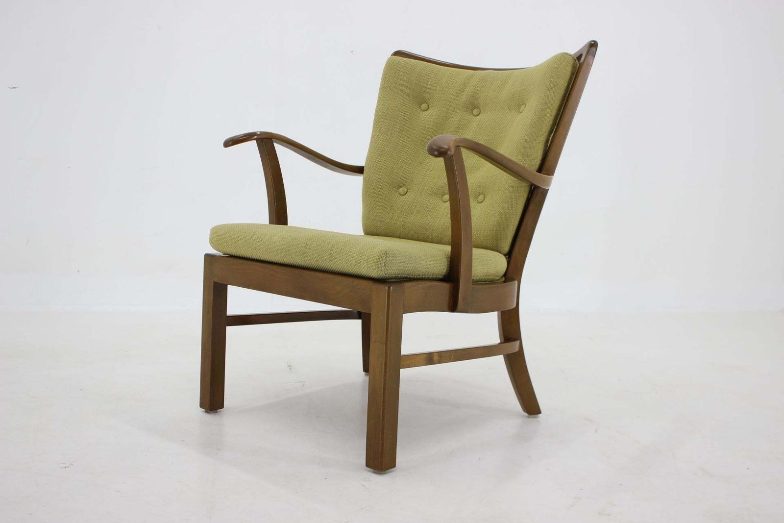Furniture 1940s Fritz Hansen Beech Armchair By Soren Hansen Model 1628 , Denmark photo