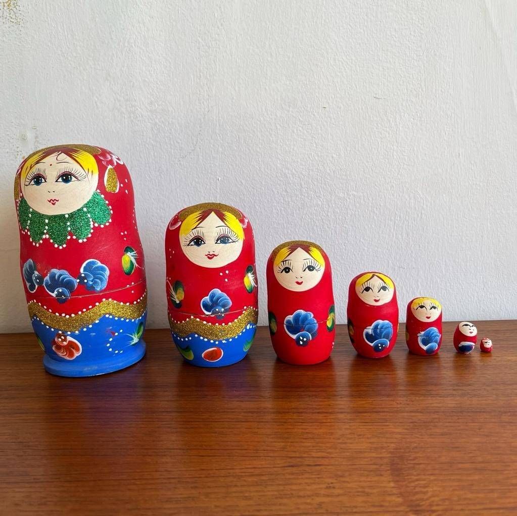 Vintage Matryoshka Doll X 7 / Baboushka Dolls photo buy