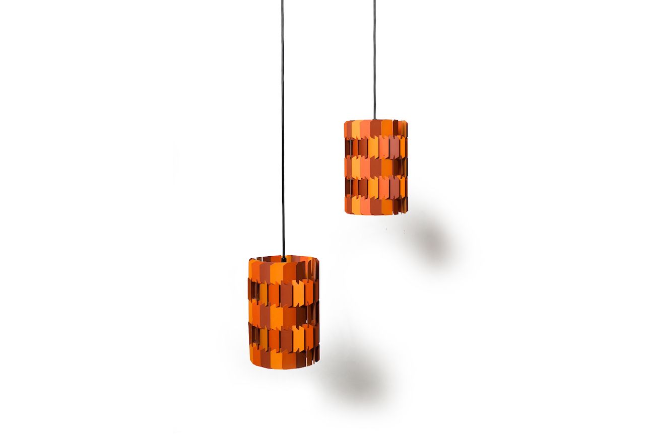 Pair Of "Facet" Pendant Lamps By Louis Weisdorf For Lyfa Denmark