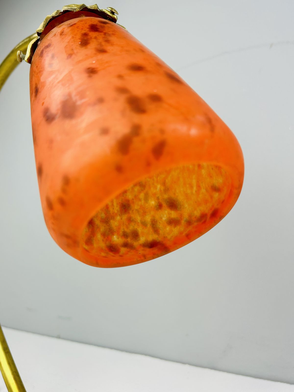 A Daum Nancy Art Nouveau Col De Cygne Desk Lamp, France Circa 1920. photo Lighting