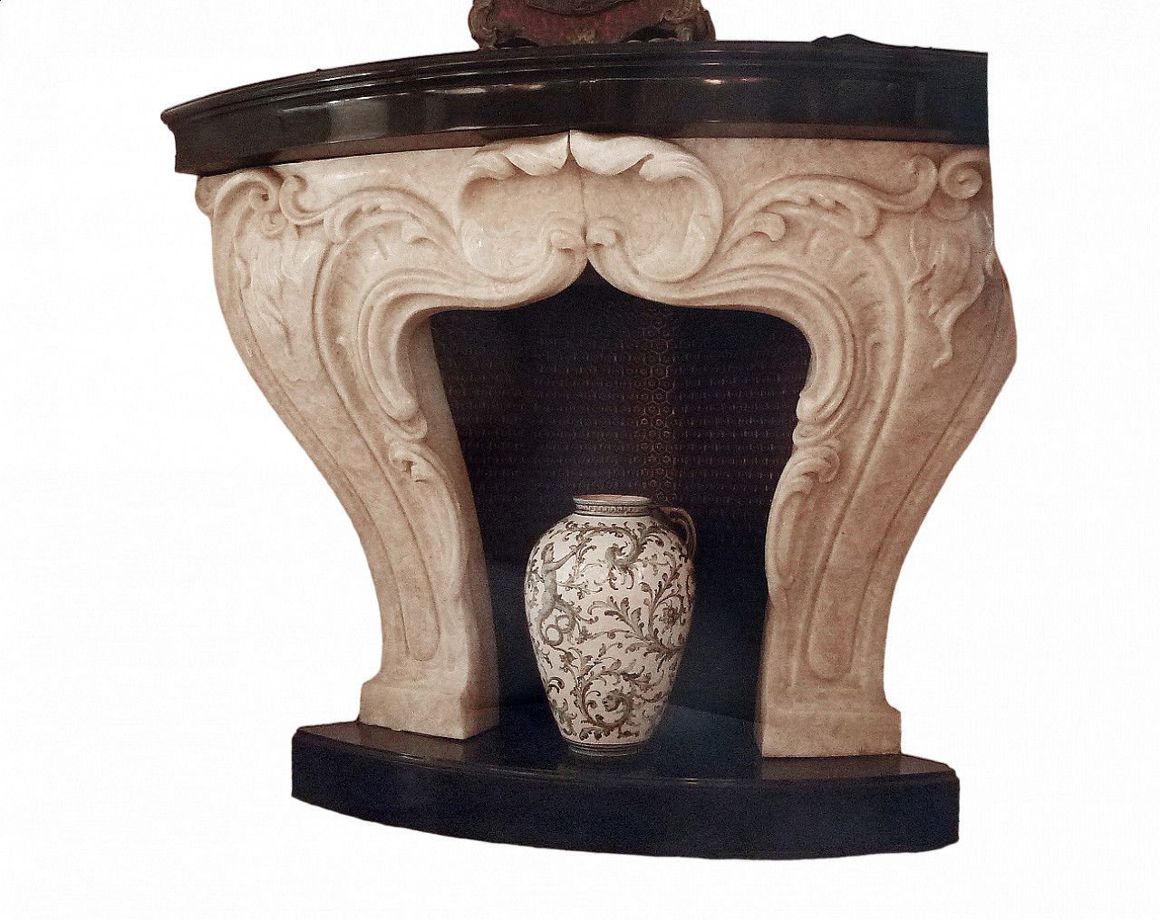 Honey Onyx Fireplace In Baroque Style, 1940s