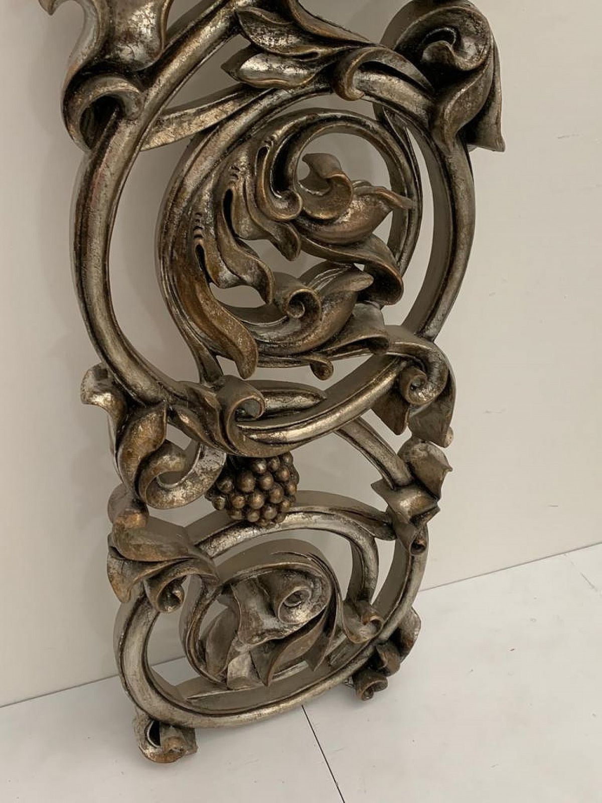 Baroque Carved Resin Panel With Metal Leaves, 1990s photo 863.2