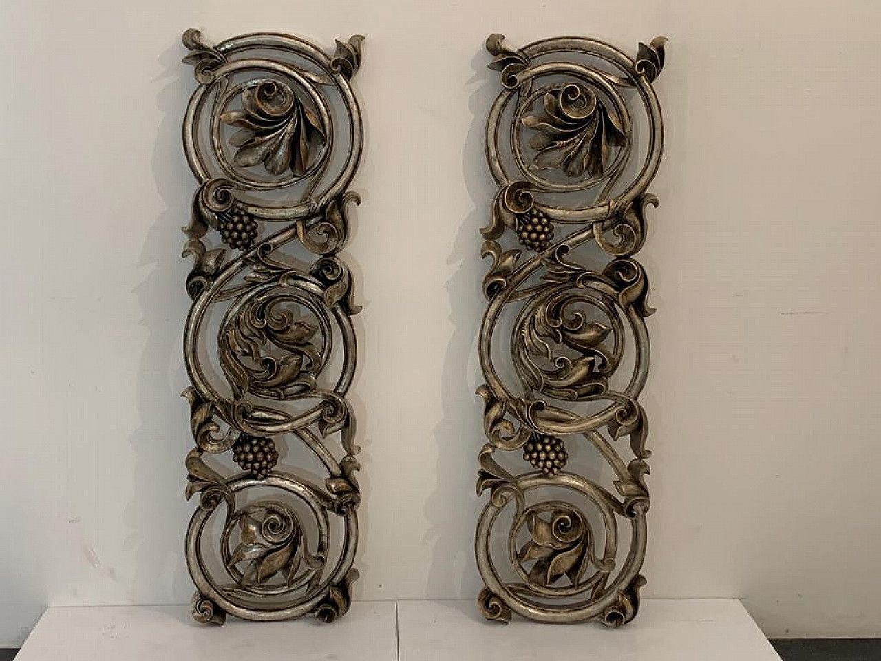 Baroque Carved Resin Panel With Metal Leaves, 1990s photo buy
