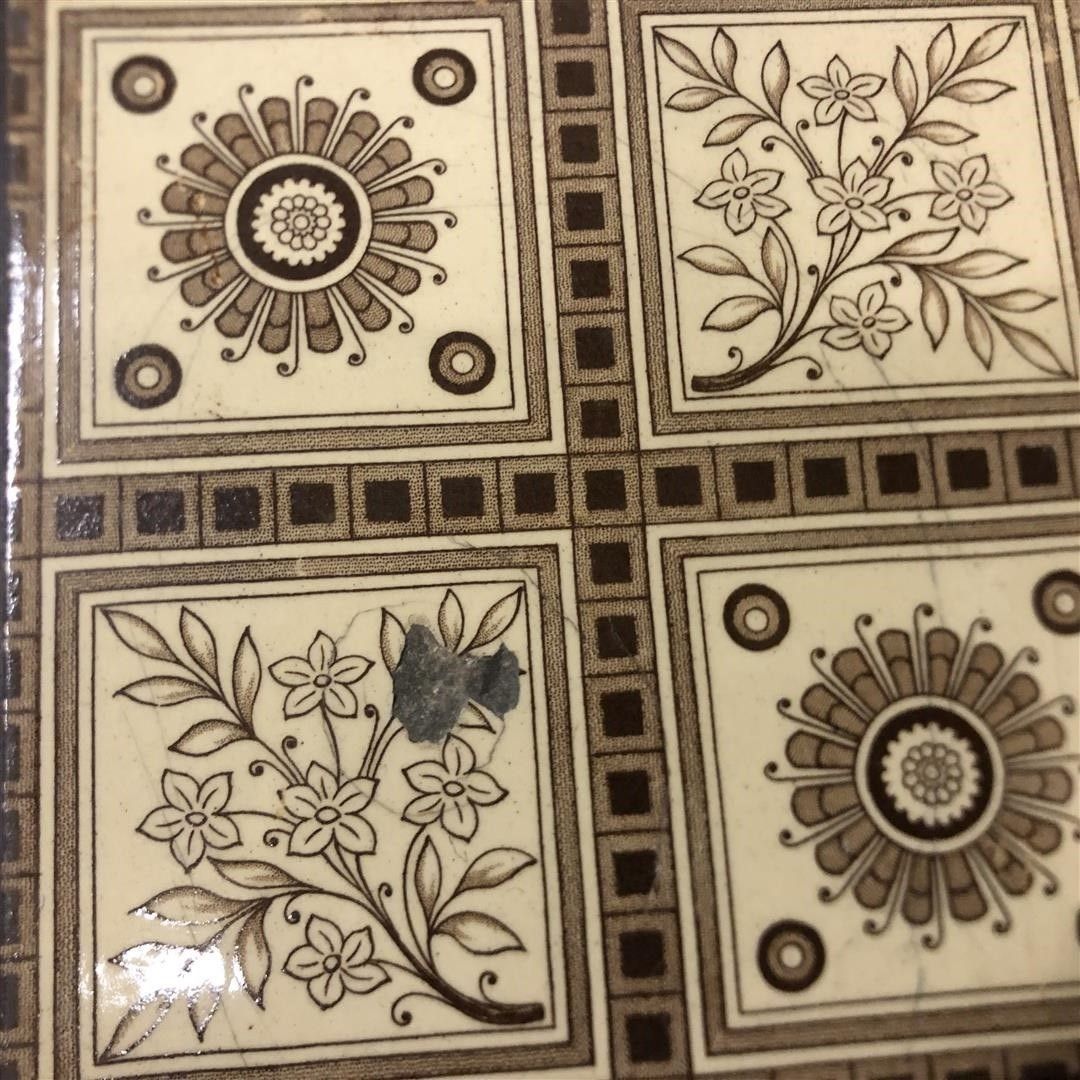 Nine Antique Ceramic Fireplace Tiles 1800's 0024 photo vinterior