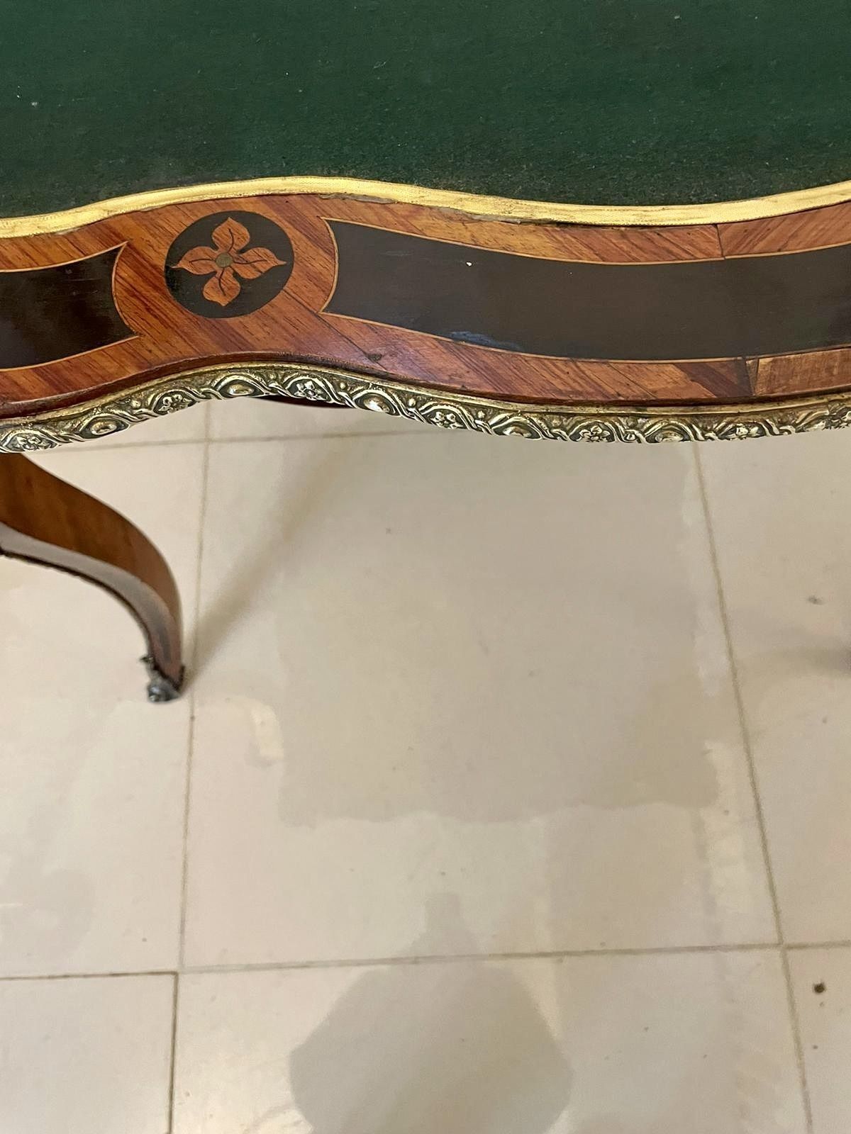 Fine Quality Antique 19th Century French Kingwood Marquetry Inlaid Ormolu Mounted Card Table photo vinterior
