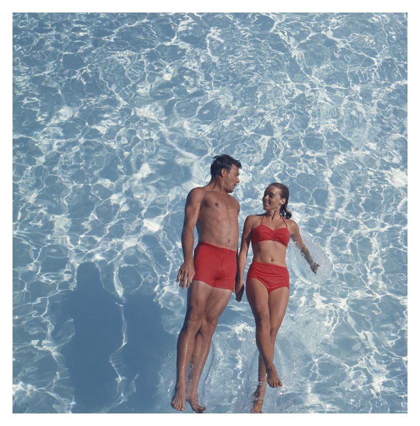 Couple In A Swimming Pool 30x30" Archival Pigment Print