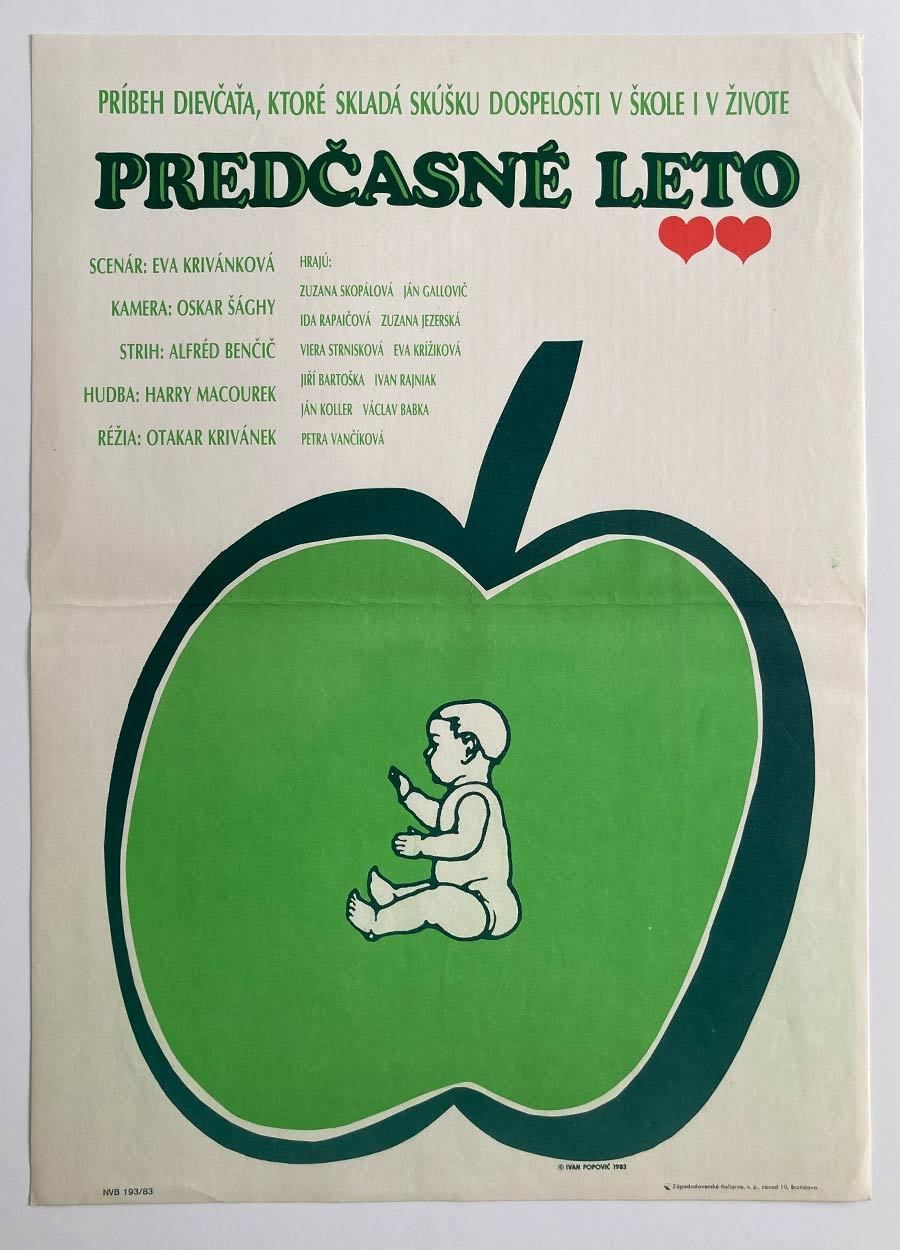 Original Film Poster, Early Summer, Ivan Popovič, 1983, Genuine Czech Vintage Print