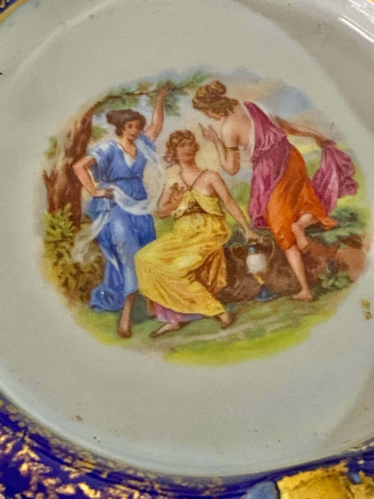 Early 20th Century, Ashtray In Porcelain, Hand Painting photo 287.0