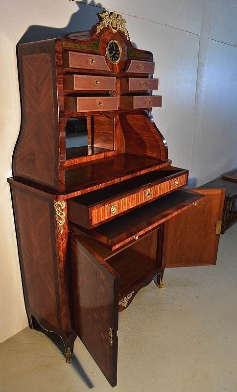 Small Cartonnier Buffet In Louis XV / Louis XVI Style Marquetry   Late 19th Century photo vintage