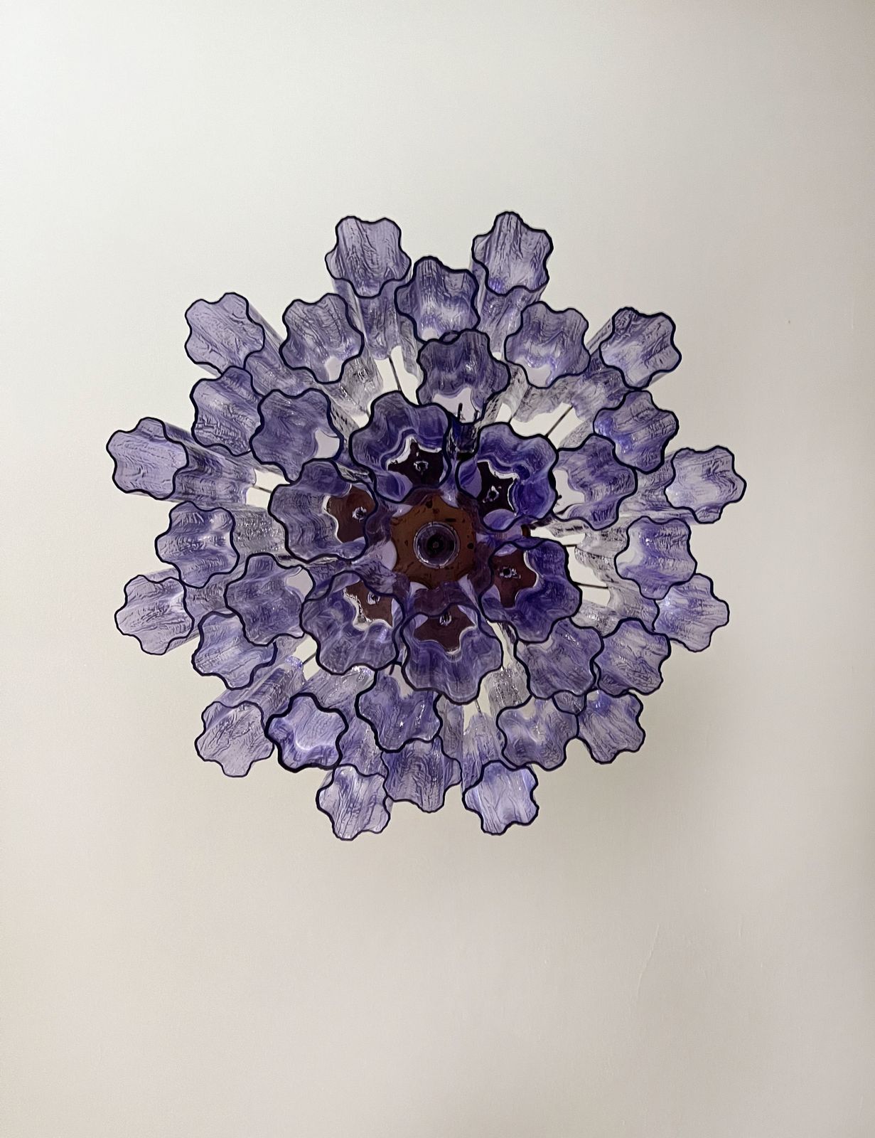 Fantastic Murano Glass Tube Chandelier   36 Amethyst Glass Tube photo for sale