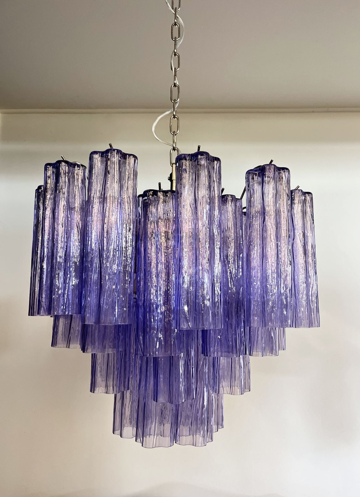 Fantastic Murano Glass Tube Chandelier   36 Amethyst Glass Tube photo buy