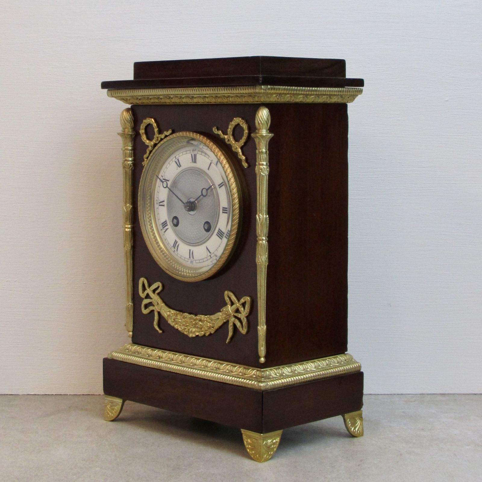 19th Century Mahogany And Gilt Mounts Mantle Clock By Marti. photo furniture