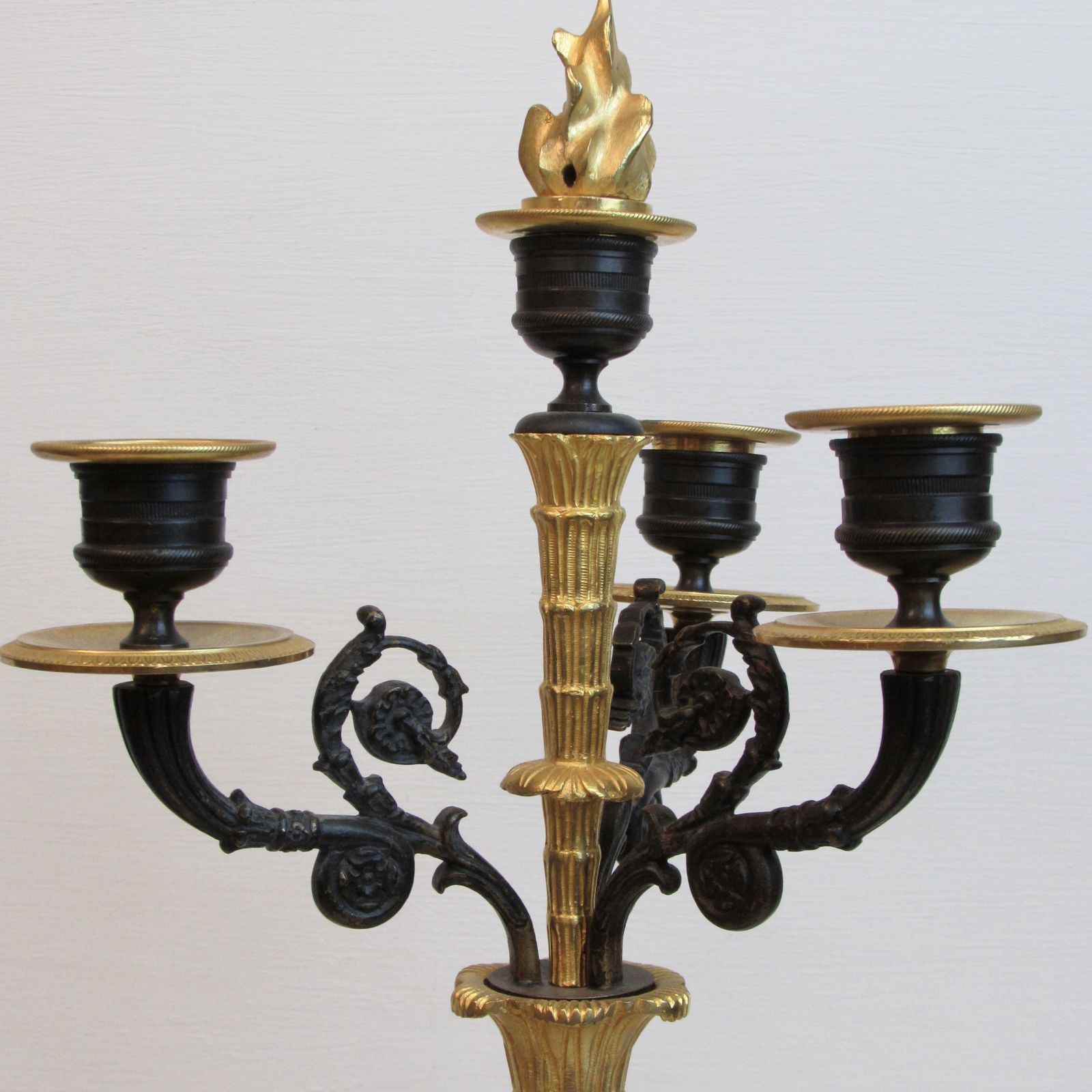 19th C French Siena Marble Four Glass Set With Lion By Japy Freres. photo vinterior