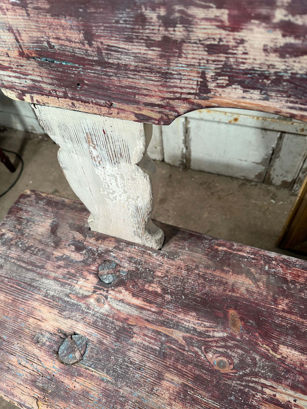 495.0 Beautiful Antique Swedish Gustavian Bench Original Dry Scraped Paintwork Circa 1800 photo