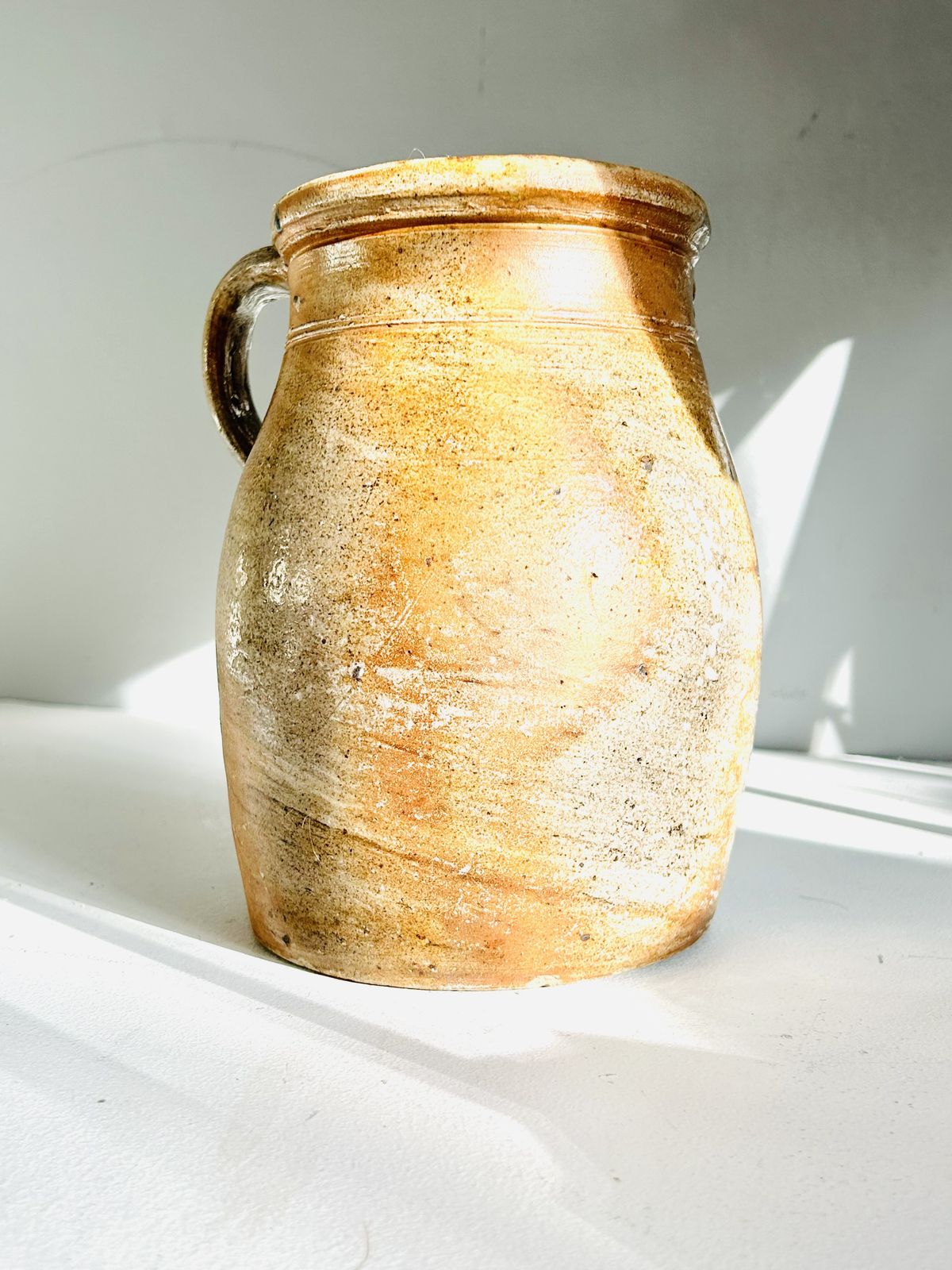 photo furniture Antique French 19th Century Glazed Confit Pot / Jug/ Vase