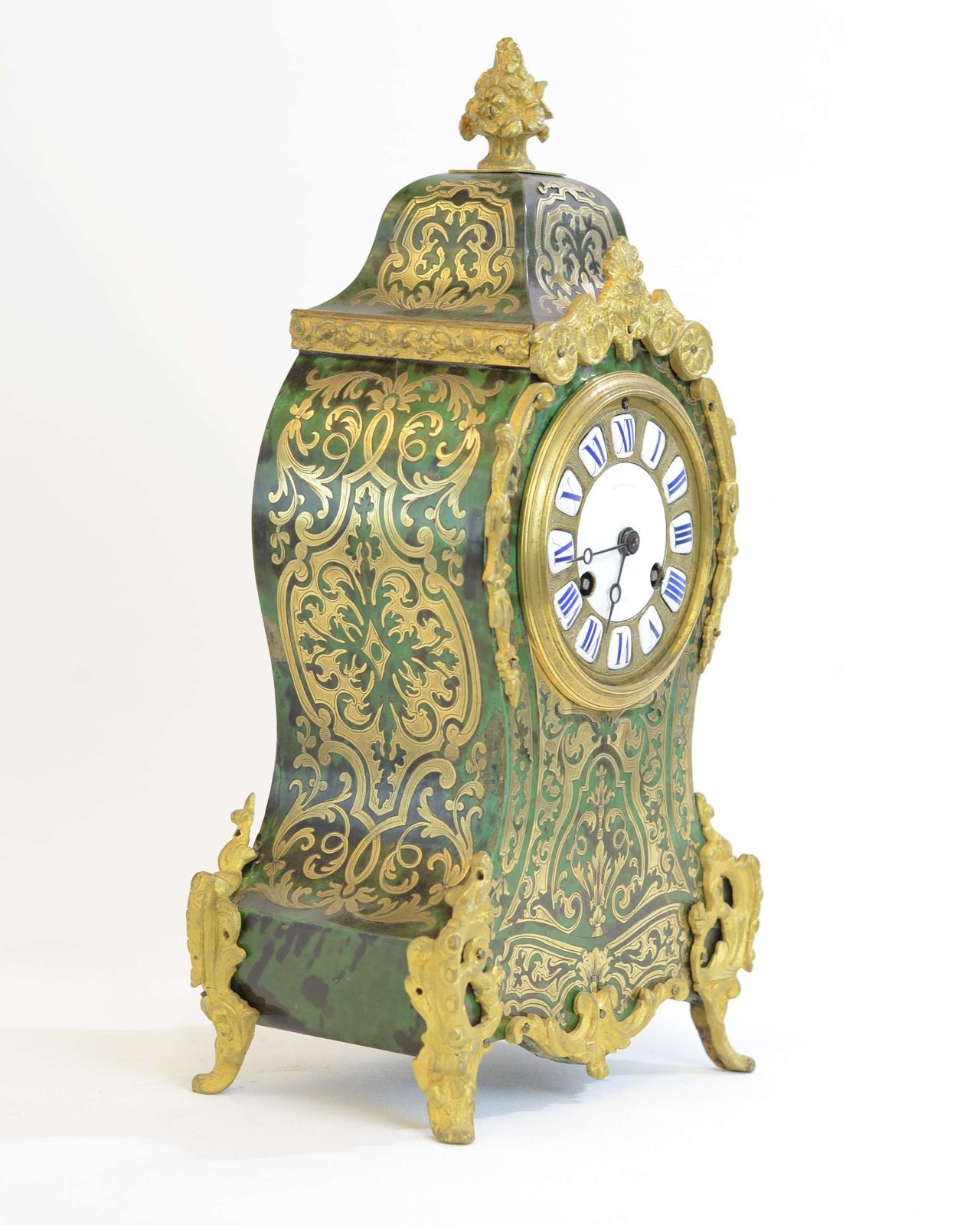 Howell & Co French Green Boulle Clock.19th Century photo furniture