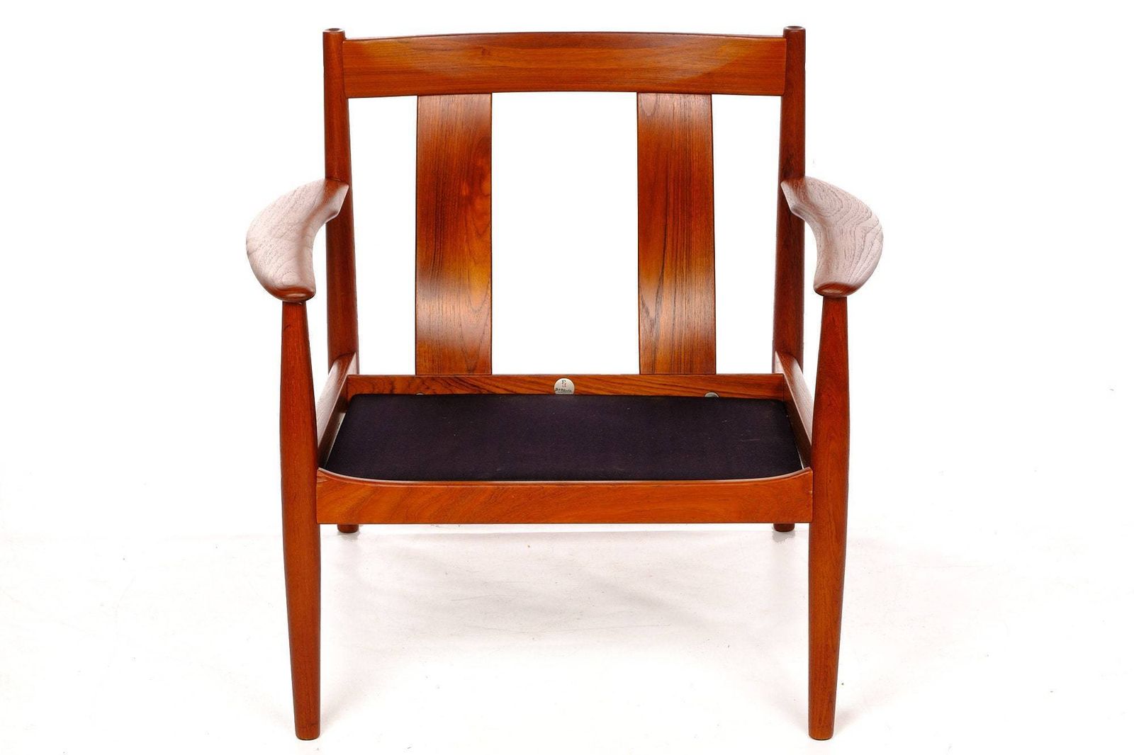 photo furniture Armchair, Leather And Teakwood, Jalk, France Son, Red, Vintage, Mid Century