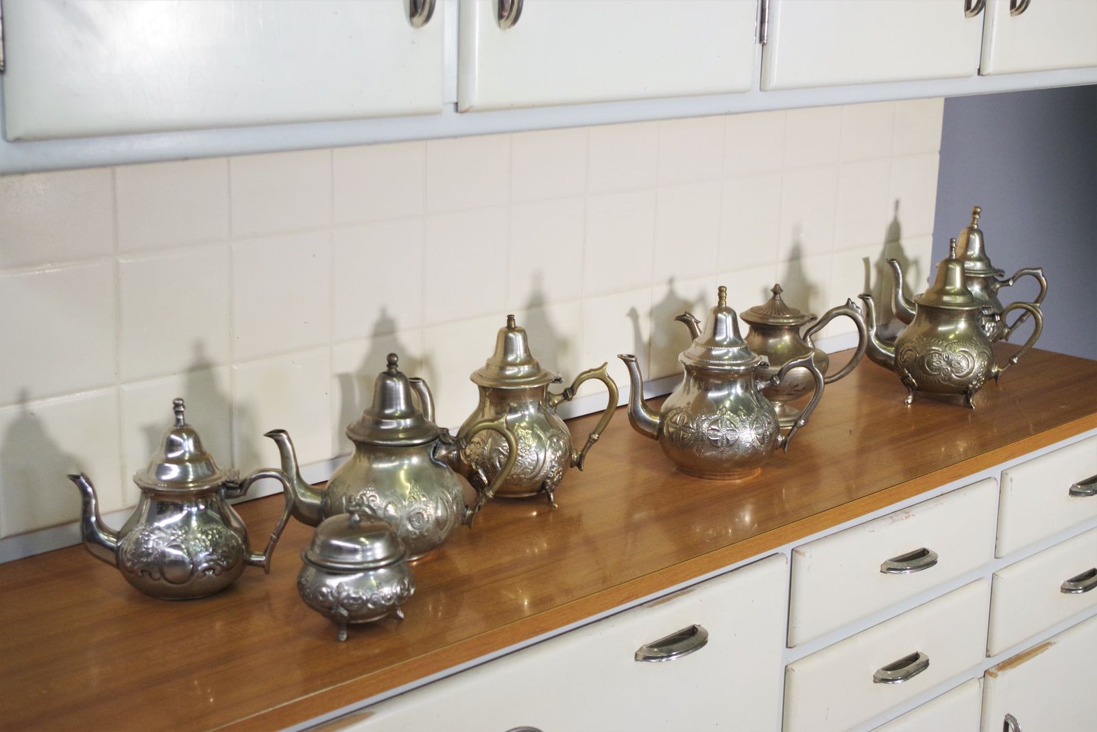 Arabic Teapot Set 8 Pieces, Morocco 50s