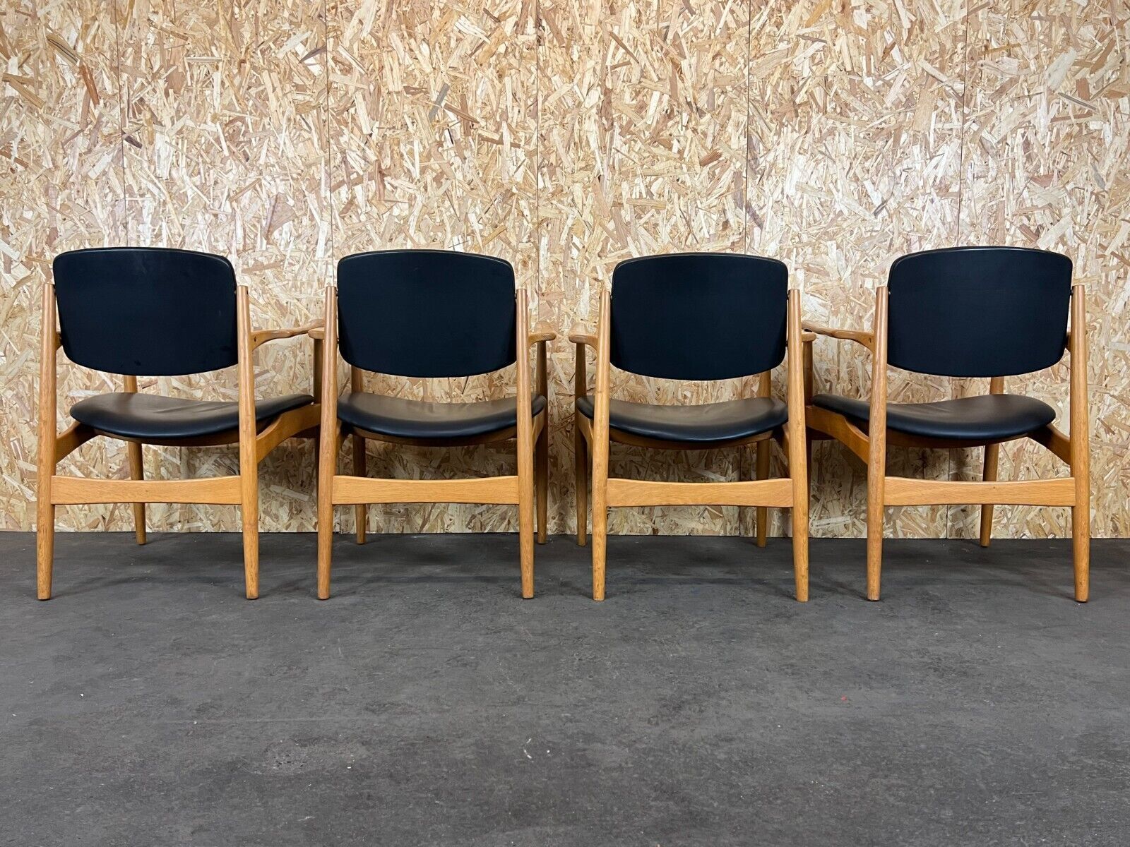 Furniture 4x 60s 70s Dining Chair Arm Chair Danish Design Oak Denmark photo