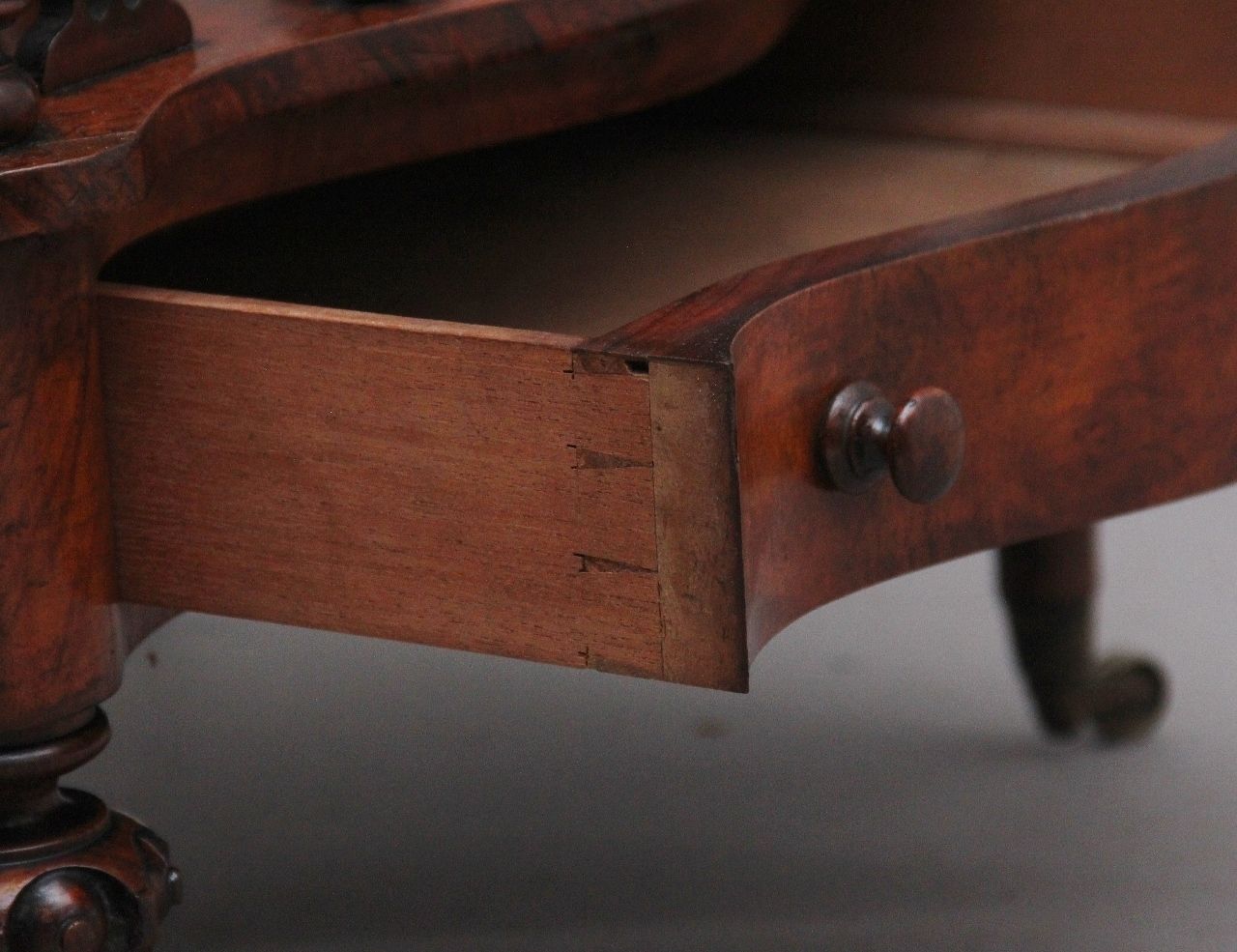 photo vinterior 19th Century Burr Walnut Canterbury Of Serpentine Form