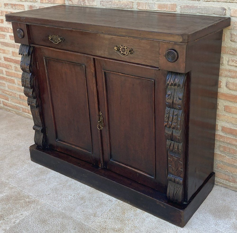 Antique French Buffet With Drawer And Carved Columns, 1890 photo furniture
