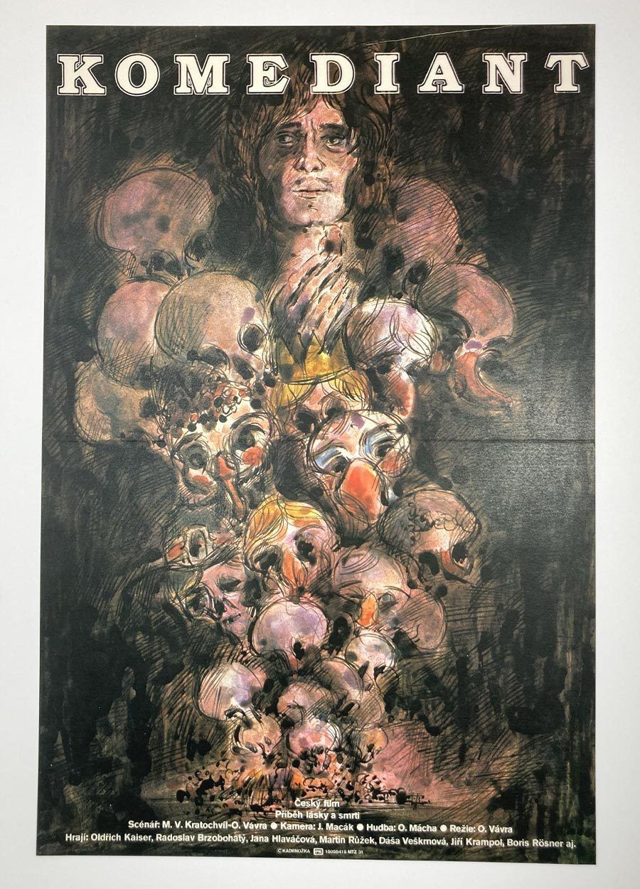 Original Film Poster, The Comedian, Dimitrij Kadrnožka, 1984, Genuine Czech Vintage Print